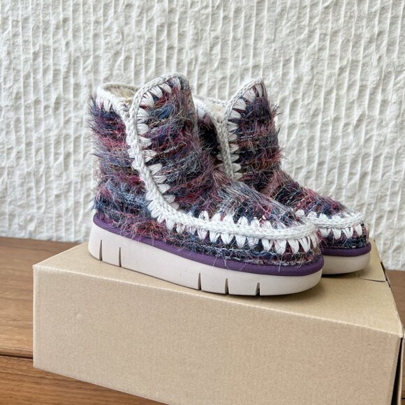 Mou Eskimo Tweed Ankle Boots - Picture 6 of 9